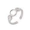304 Stainless Steel Open Cuff Rings Findings RJEW-A079-10B-P-1