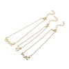 3Pcs Alloy Rhinestones Anklets AJEW-S083-01G-12-2