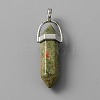 Natural Unakite Double Terminal Pointed Pendants G-TAC0001-07B-1