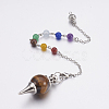 Natural Tiger Eye Sphere Dowsing Pendulums MAK-P009-E01-2