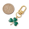 Lucky Clover Alloy Enamel Pendant Decoration HJEW-JM02502-01-3