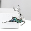 Alloy and Paua Shell Elk Brooch PW-WG309AD-01-2