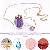 Natural Amethyst Pointed Hexagon Perfume Bottles Pendant Necklace NJEW-CA0001-07A-4