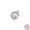Real Platinum Plated Rhodium Plated 925 Sterling Silver Micro Pave Clear Cubic Zirconia Charms STER-P054-10P-G-1