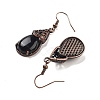 Natural Obsidian Teardrop Dangle Earrings EJEW-B055-01R-23-2