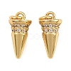 Brass Micro Pave Clear Cubic Zirconia Charms KK-Q085-02F-G-1