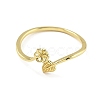 Leaf & Flower Brass Adjustable Ring Settings KK-G527-01C-G-2