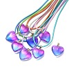 Two Tone Transparent Glass Pendants GLAA-YW0003-02B-5
