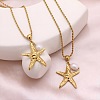 Ocean 304 Stainless Steel & Natural Pearl Pendant Necklaces for Women WG2E1DF-01-3