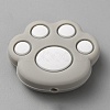 Cat Paw Print Food Grade Eco-Friendly Silicone Focal Beads LS-SIL-WH0012-040E-1