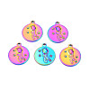 Rack Plating Rainbow Color 201 Stainless Steel Rhinestone Settings STAS-T063-182M-1
