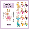 12Pcs Butterfly Alloy Enamel Stethoscope Pendant Decorations HJEW-OC00230-2