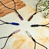 Natural Obsidian Bullet Pendant Necklace JN1043C-5