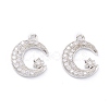 Rack Plating Brass Micro Pave Cubic Zirconia Pendants ZIRC-C026-05P-1