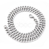 Non-Tarnish Men's 201 Stainless Steel Cuban Chain Necklace NJEW-R257-001D-P-1