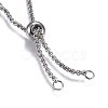 Non-Tarnish Adjustable 304 Stainless Steel Rolo Chains Slider Bracelet BJEW-L653-003P-B-3