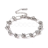 Non-Tarnish 304 Stainless Steel Knot Link Chain Bracelet for Men Women BJEW-E020-01P-1