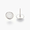 Non-Tarnish Eco-Friendly 316 Surgical Stainless Steel Stud Earring Settings X-STAS-F181-01P-8mm-2
