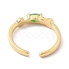 Cubic Zirconia Oval Open Cuff Ring RJEW-H101-02G-3