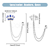 6Pcs 6 Colors Rhinestone Crown Hanging Chain Brooches JEWB-HY0001-30-2