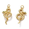Brass Micro Pave Clear Cubic Zirconia Pendants KK-B028-08G-2