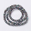 Electroplate Transparent Glass Beads Strands EGLA-A034-T8mm-Q13-2