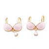 Real 18K Gold Plated Brass Micro Pave Clear Cubic Zirconia Pendants ZIRC-M114-55G-03-1