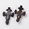Cross Polymer Clay Rhinestone Big Pendants RB-K042-01-2