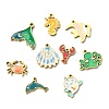 9Pcs 9 Styles 304 Stainless Steel Enamel Pendants STAS-CJ0003-25-8