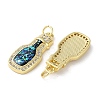 Brass Micro Pave Clear Cubic Zirconia Pendants KK-C045-22G-2
