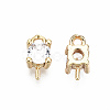 Brass Micro Pave Clear Cubic Zirconia Peg Bails Charms KK-T056-95G-NF-2