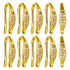 10 Pairs Brass Micro Pave Clear Cubic Zirconia Earring Hooks ZIRC-SZ0005-19B-1