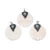 Natural White Shell Pendants BSHE-C004-05-1
