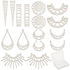 16Pcs 8 Style 201 Stainless Steel Pendant Links STAS-SC0003-55-1