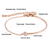 Clear Cubic Zirconia Bracelet Adjustable Curved Bar Link Bracelet Classic Tennis Bracelet Charms Jewelry Gifts for Women JB756A-2