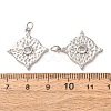 Brass Pave Clear Cubic Zirconia Pendants CU-CBA2907-11P-3