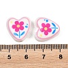 Floral Printed Porcelain Beads PORC-A033-01E-3
