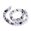 Natural Tourmalinated Quartz/Black Rutilated Quartz Beads Strands G-E558-04-10mm-2