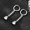 Brass Micro Pave Cubic Zirconia Hoop Dangle Earrings KK-CBA8324-07P-02-1