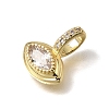 Brass Micro Pave Clear Cubic Zirconia Charms KK-C262-45G-2