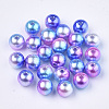Rainbow ABS Plastic Imitation Pearl Beads X1-OACR-Q174-6mm-06-1