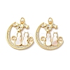 Brass Micro Pave Clear Cubic Zirconia Pendants KK-B083-34D-G-1