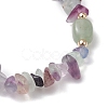 Natural Fluorite Chip & Cuboid Beaded Stretch Bracelets for Women BJEW-JB10808-05-4