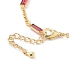 Rectangle Cubic Zirconia Chain Bracelets BJEW-G654-02G-4