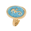 304 Stainless Steel Enamel Open Cuff Rings for Women RJEW-K301-06B-01-4