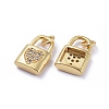 Brass Micro Pave Cubic Zirconia Pendants ZIRC-G163-20G-2