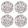 4Pcs Iron Glass Cabochons FIND-FG0004-86B-1