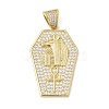 Brass Micro Pave Clear Cubic Zirconia Pendants KK-H267-057G-1