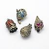 Rack Plating Brass Cage Pendants KK-F722-48AB-RS-1