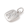 Rack Plating Brass Micro Pave CLear Cubic Zirconia Charms KK-E110-14P-K-2